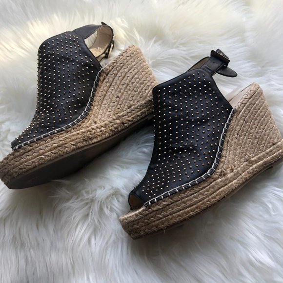 Kenneth Cole New York "Olivia 3" Studded Wedges - Picture 5 of 12